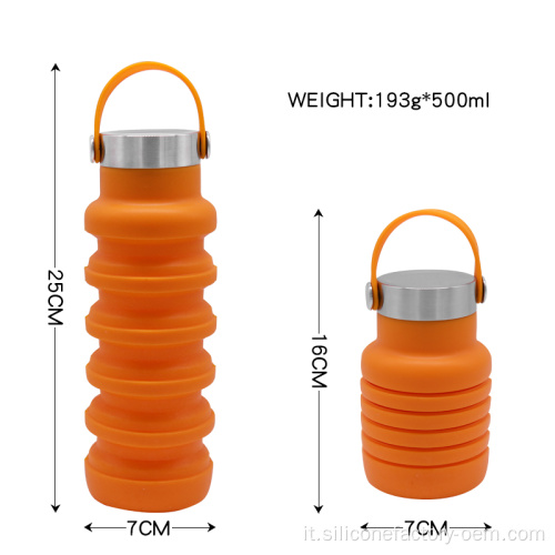 Tazza d&#39;acqua portatile sportiva silicone pieghevole tazza d&#39;acqua